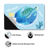 PVC Plastic Waterproof Card Stickers, Self-adhesion Card Skin for Bank Card Decor, Rectangle, Turtle, 186.3x137.3mm