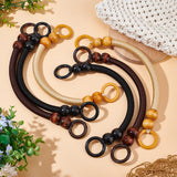 6Pcs 3 Colors Nylon Bag Handle, with Wood Beads, Purse Replacement Accessories, Mixed Color, 37cm, 2pcs/color