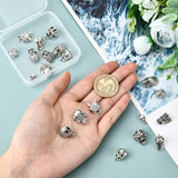 20Pcs 10 Style Tibetan Style Alloy Beads, Mixed Shapes, Antique Silver, 2pcs/style