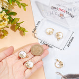 5Pcs Natural Shell Pendants, with Brass Findings & Jump Ring, Long-Lasting Plated, Flat Round with Sun Charm, Real 18K Gold Plated, 18x15.5x4mm, Jump Ring: 5x1mm, 3mm Inner Diameter