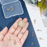 12Pcs 2 Colors Brass Pendants, with Jump Rings, Star Charms, Platinum & Golden, 17x9.7x2.5mm, Hole: 3.4mm, 6pcs/color