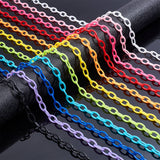 ABS Plastic Cable Chains, Oval, Mixed Color, 15.3~16 inch(39~40cm), 7~7.5mm, 22strands/set