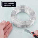 Round Aluminum Wire for Jewelry Making, Platinum, 22 Gauge, 0.6mm, about 1492.78 Feet(455m)/bundle