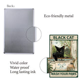 2Pcs 2 Style Rectangle with Cat Pattern Vintage Metal Iron Sign Poster, Mixed Color, 30x20cmm