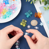 PandaHall Elit 350Pcs 15 Style Transparent Acrylic Beads, Bear & Round & Star & Candy & Flower, Mixed Color, 6~26.5x6~24.5x4~15mm, Hole: 1.5~3mm, 350pcs/box