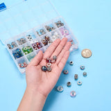 Brass & Alloy Rhinestone & Glass European Beads, Large Hole Beads, Mixed Color, 16.5x10.8x3cm, 144pcs/box