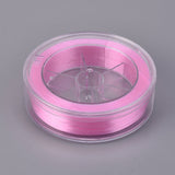 Flat Elastic Crystal String, Elastic Beading Thread, for Stretch Bracelet Making, Pink, 0.8mm, about 109.36 yards(100m)/roll