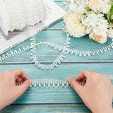 Plastic Teardrop Charm Chain, for Doll Dress Decoration Waist Chains Making, with Spool, White, 15x4.5mm, about 49.21 Feet(15m)/Roll