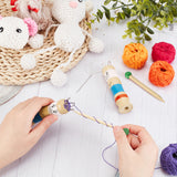 Wood Rope Knitting Machine, Toy's for Kids, Doll, Colorful, 28x115mm, Hole: 9.3mm