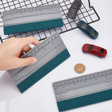 3Pcs Vinyl Wrap Squeegee with Ruler, Plastic & Fibre Graphic Wallpaper Film Installation and Measuring Tool, Rectangle, Gray, 15x7.5x0.7cm