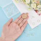 20Pcs Brass Textured Ring Stud Earrings for Women, with 40Pcs Plastic Ear Nuts, Real 18K Gold Plated, 12mm, Pin: 0.7mm