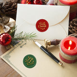 Brass Wax Seal Stamp with Handle, for DIY Scrapbooking, Christmas Themed Pattern, 3.5x1.18 inch(8.9x3cm)