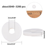 Handmade Polymer Clay Beads, Disc/Flat Round, Heishi Beads, White, 6x1mm, Hole: 2mm, about 3040~3200pcs/box