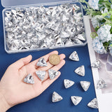100Pcs Pointed Back Acrylic Rhinestone Cabochons, Faceted, Triangle, Clear, 23x24x8mm
