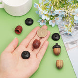 4Pcs 2 Colors Wooden Acorn Box Jewelry Pendants, Autumn Acorn Charm, with Screw Cap, Secret Canister, Mixed Color, 29~30x20~21mm, Hole: 1.4~1.8mm, Inner Diameter: 13mm, 2pcs/color