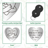 1Pc 201 Stainless Steel Commemorative Coins, Inspirational Quote Coin, Flat Round, with 1Pc PU Leather Guitar Clip, Heart, Coin: 26x2mm