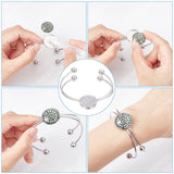 304 Stainless Steel Double Wire Cuff Bangle Makings, with Ball Tip, Flat Round Tray Settings, Blank Bangle Base, Stainless Steel Color, 1/8~3/4 inch(0.4~2cm), Inner Diameter: 2-1/2 inch(6.2cm), Tray: 20.2mm, 8pcs/bag