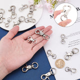 Alloy Swivel Lobster Claw Clasps, Swivel Snap Hook, Platinum, 7.4x7.2x1.7cm, 16pcs/box