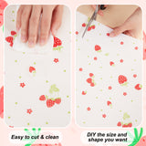 Plastic Shelf Liners, Moisture-Proof Pad, for Closet, Cabinet, Strawberry Pattern, 300x1mm, 5m/roll