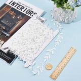 15 Yards Lace Embroidery Polyester Ribbons, Costume Accessories, Leaf Pattern, White, 1 inch(25mm)