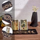 Wooden Tarot Card Stand Holder, Tarot Card Altar Stand, for Witch Divination Tools, Moon & Rectangle, Moon Phase Pattern, 75~103x124~250x3.5~4mm, 2pcs/set