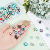 108Pcs 2 Colors Acrylic & Resin & Polymer Clay Rhinestone European Beads, Large Hole Beads, with Silver Color Core, Rondelle, Mixed Color, 13.5~14x8~10mm, Hole: 5mm, 54pcs/color