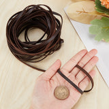 10M Flat Imitation Leather Cord, for Pillow Decor, Coconut Brown, 5x1.6mm, about 10.94 Yards(10m)/Roll