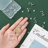 16Pcs 2 Style Clip-on Earring Findings, with 16Pcs TPE Plastic Pads, Silver, 17~19x6~13.5x5~9mm, Hole: 1~1.2mm, 8Pcs/style