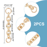2PCS Alloy Cable Chain Purse Strap Extenders, with Alloy Spring Ring Clasps, for Bag Replacement Accessories, Light Gold, 15.5cm