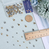120Pcs 6 Style 304 Stainless Steel Crimp Beads Covers, Golden & Stainless Steel Color, 3.5~6.5x3.5~5.8x4~5.8mm, hole: 1.4~2mm, 20pcs/style