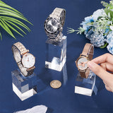 3Pcs 3 Styles C-Shaped Single Watch Display Stands, Bracelet Display Rack Holder Stand for Counter/Showcase Use, Clear, 4x6x12.4~16.5cm, 1pc/style