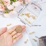 18Pcs Brass Ice Pick Pinch Bails for Pendant Making, Leaf, Real 18K Gold Plated, 13.5x5x6mm, Hole: 6.5x4mm, Pin: 1.1mm