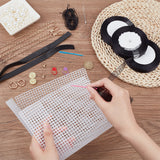 DIY Ribbon Knitting Women's Handbag Kits, including Plastic Mesh Canvas Sheets, Shoulder Strap, Bag Handle, Magnetic Clasp, Wax Cord, Needle, Screw, Ribbon, Black, 1.75~24.6x1.2~40x0.05~1.8cm