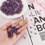 Natural Amethyst Beads Strands, Round, 6mm, Hole: 1mm