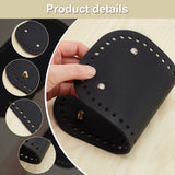 3Pcs 3 Style Oval PU Leather Knitting Crochet Bags Nail Bottom Shaper Pad, with Alloy Nail, for Bag Bottom Accessories, Black, 22~30x10~15x0.36cm, Hole: 5mm, 1pc/style