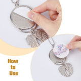 3 Style Alloy Heat Transfer Sublimation Hanging Blank Pendant Decorations, Keychain Ornament Decoration, Heart & Wing & Flat Round, Antique Silver, 130~170mm