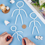 6Pcs 3 Style Plastic Action Figure Movable Skeleton, Doll Making Supplies, White, 110~170x86~170x7mm, 2pcs/style