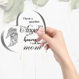 Heart-shaped with Word Acrylic Ornaments, Home Decorations, Angel & Fairy Pattern, 99x10x99mm