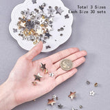 Alloy Rivet Studs, For Purse, Bags, Boots, Leather Crafts Decoration, Star, Mixed Color, 8.5~19x8.5~19x7~8mm, 90sets/box