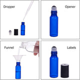 Glass Bottle, with Steel Roller Ball and Plastic Cap, Plastic Graduated Pipettes, Mixed Color, 5.9x1.6cm, Capacity: 5ml, 30pcs/box