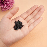 1 Box 8/0 Glass Seed Beads Round  Black for Jewelry Making 3mm, about 2000pcs/box