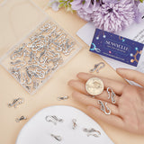 70Pcs Tibetan Style Alloy Hook and Eye Clasps, Lead Free and Cadmium Free, Antique Silver, Toggle: 12mm wide, 25mm long, Bar: 16mm long, Hole: 3mm