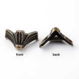 Zinc Alloy Bracket, Corner Protector, with Screw, Antique Bronze, 15x26x13.5mm, Hole: 2.5mm