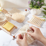 Beauty Soap Accessories, including 10Pcs Natural Wooden Soap Case Holder, 10Pcs PVC Soap Saver Pads and 10Pcs Ramie Soap Bag, Mixed Color, 118~145x76~95x4~17mm