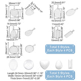 DIY Blank Pendant Making Kit, Including 304 Stainless Steel Pendant Cabochon Settings, Glass Cabochons, Heart & Oval & Teardrop & Rectangle, Stainless Steel Color, 40Pcs/box