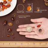 DIY Imitation Gemstone Beads Earring Making Kit, Including Acrylic Beads, Brass Linking Rings & Pin & Earring Hooks, Sandy Brown, Beads: 50pcs/box