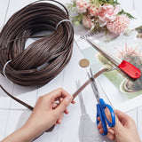 1Pc 420 Stainless Steel Woven Rattan Tools, for Sweater Basket Knitting, with 1 Bundle Plastic Imitation Rattan Wicker Strips, Mixed Color, Tool: 10.9x2.95x1.05cm, Strip: 7.5x2mm, about 70m