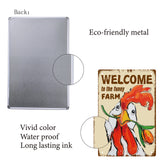 Tinplate Sign Poster, Vertical, for Home Wall Decoration, Rectangle with Word Welcome to the Funny Farm, Rooster Pattern, 300x200x0.5mm