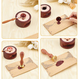 Brass Wax Seal Stamp with Rosewood Handle, for DIY Scrapbooking, Deer Pattern, 25mm