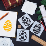 Easter PET Plastic Hollow Out Drawing Painting Stencils Templates, Square, Egg, 93x91x0.4mm, 25pcs/set